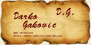 Darko Gaković vizit kartica